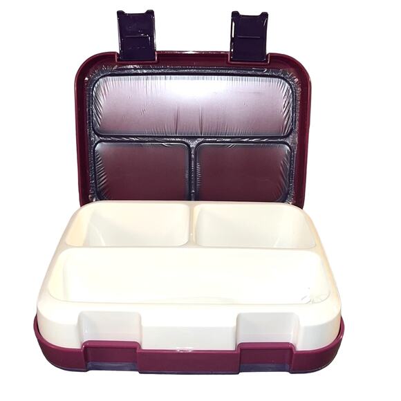 NWOT NWOB Bento Lunch Box Leakproof Purple 3 Compartments BPA-Free w/ Spork - Picture 4 of 6